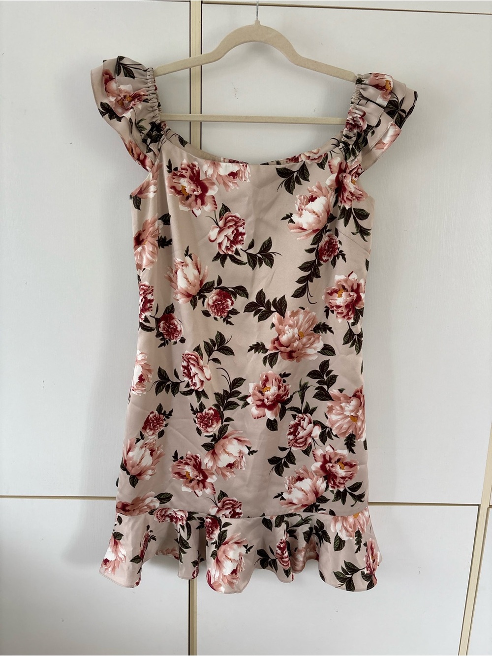 Hand Made Floral Ruffle Mini Dress Cottagecore Coquette Romantic Pink Wedding - Picture 2 of 11